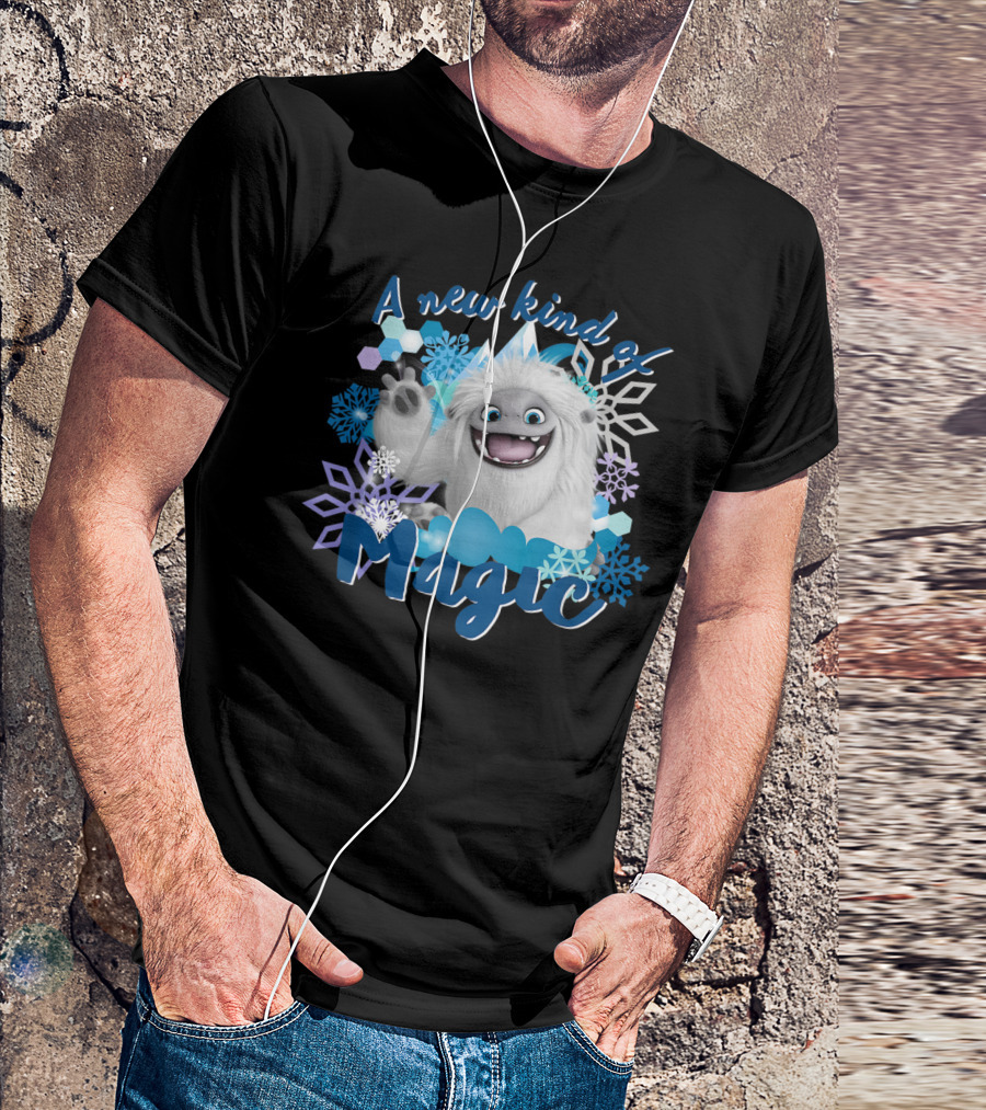 Dreamworks Abominable A New Kind Of Magic Snowflakes Blue Hexagons T-Shirt