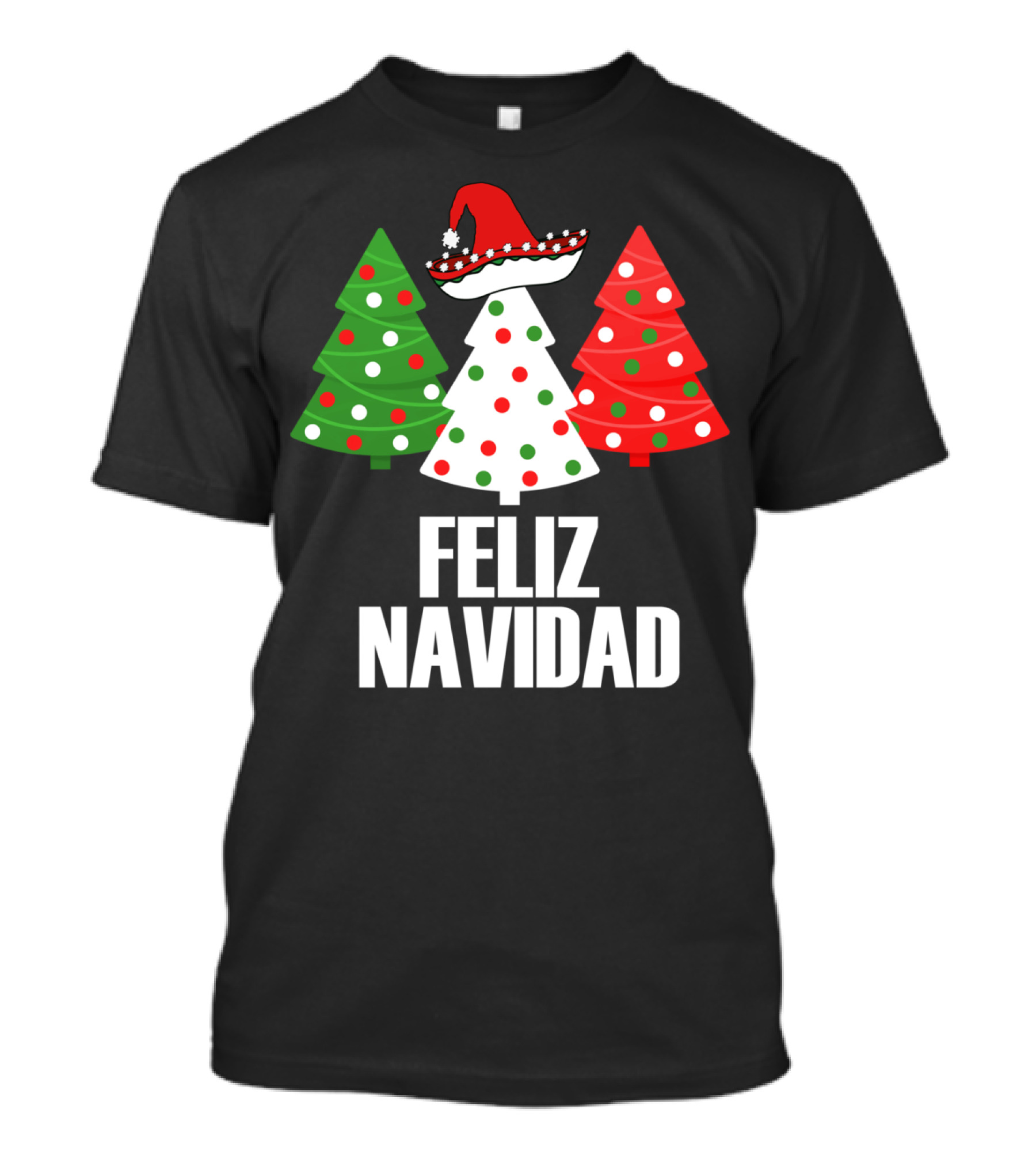 Feliz Navidad Tree Sombrero Viva Mexico Flag Lovers T-Shirt