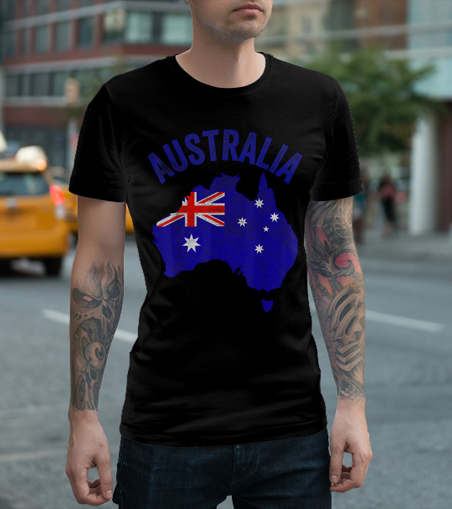 Australia Map Flag Design For Australia Day T-Shirt