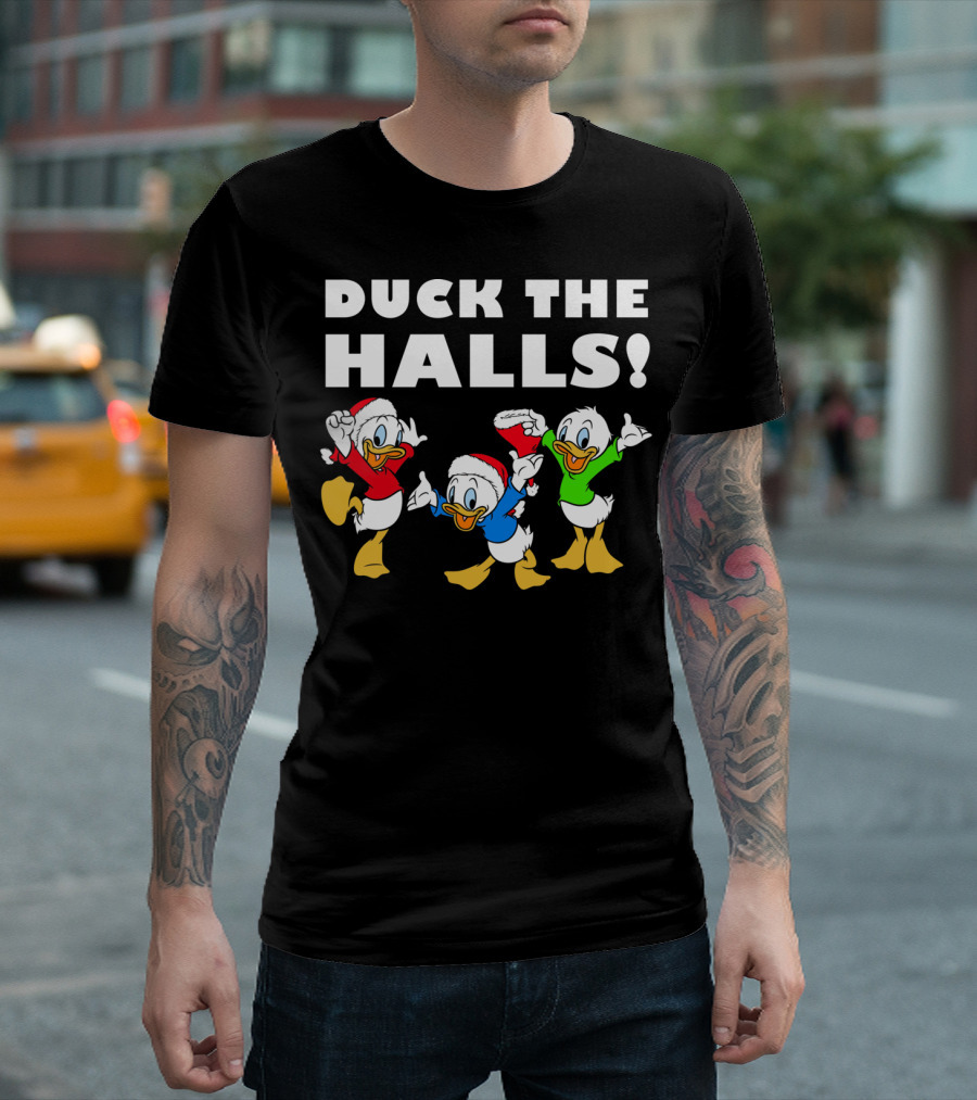 Disney Duck The Halls Huey Dewey and Louie Holiday T-Shirt