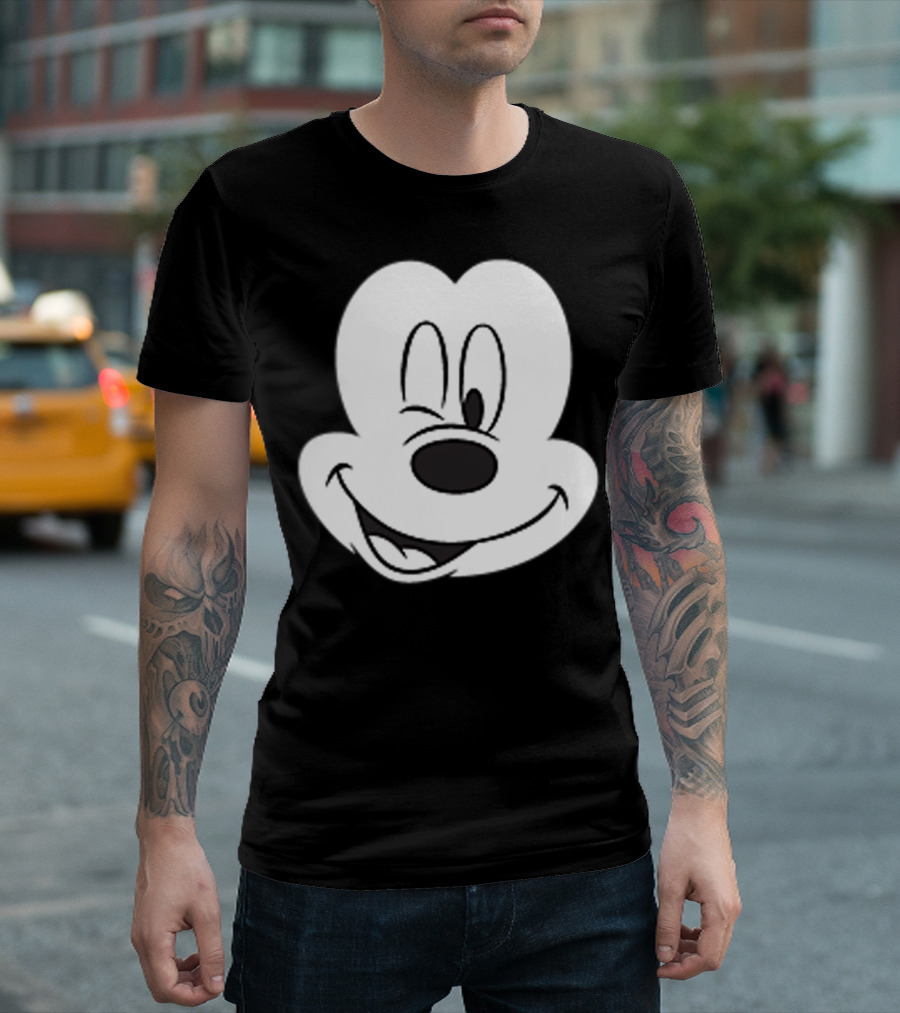 Disney Winking Mickey Mouse Face Icon T-Shirt