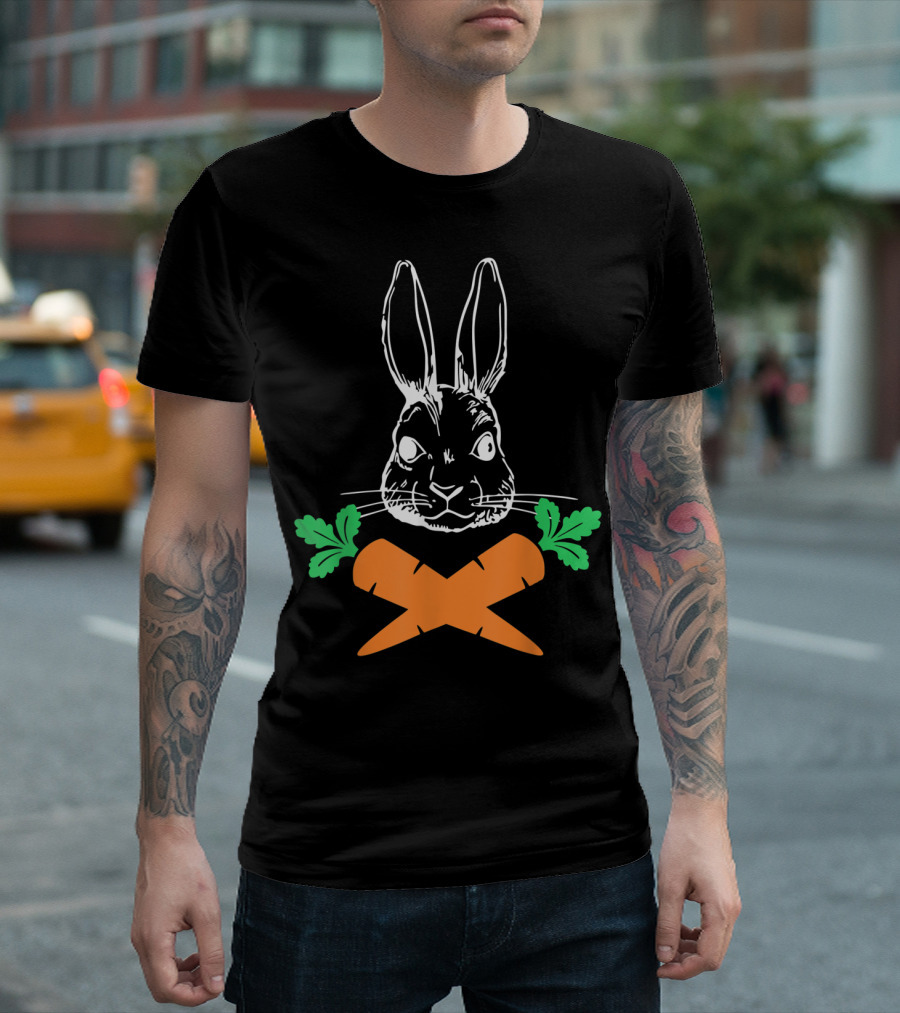 Easter Bunny Skull with Crossed Carrot Bones T-Shirt