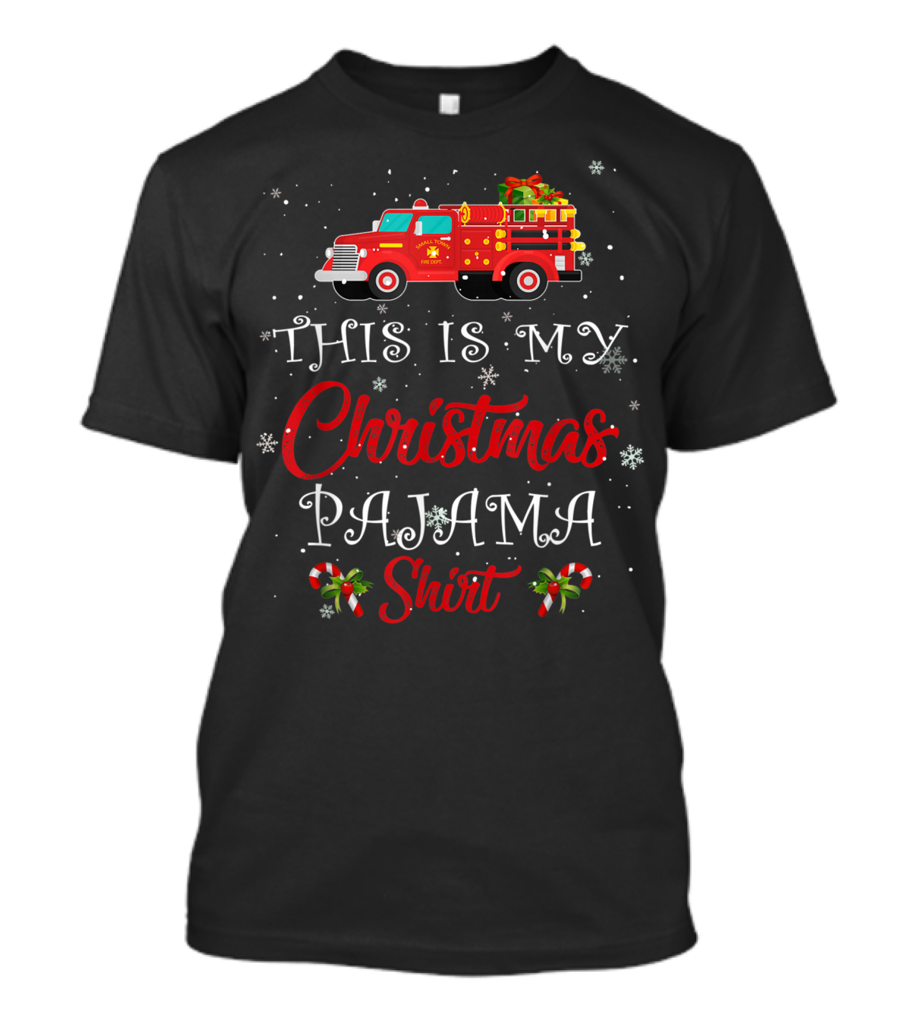 Firefighter Truck This Is My Christmas Pajama T-Shirt