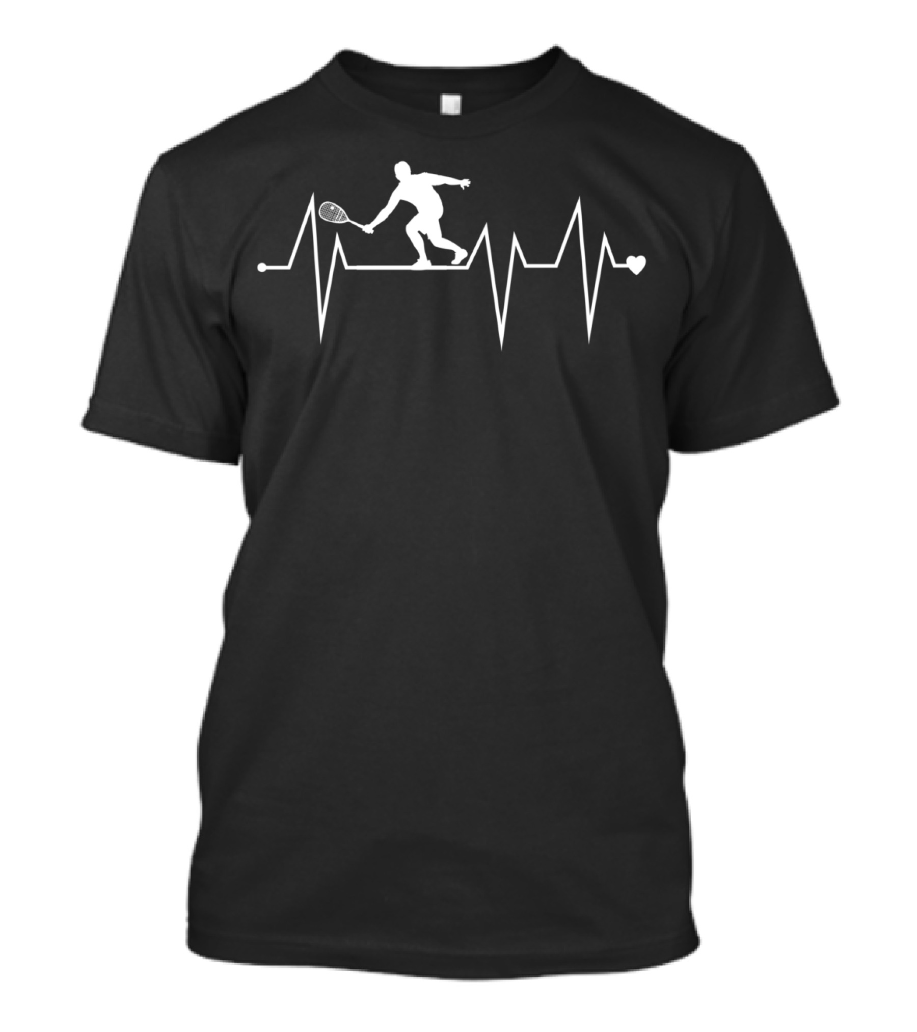 Squash Player Tennis Heartbeat With Funny Heart T-Shirt