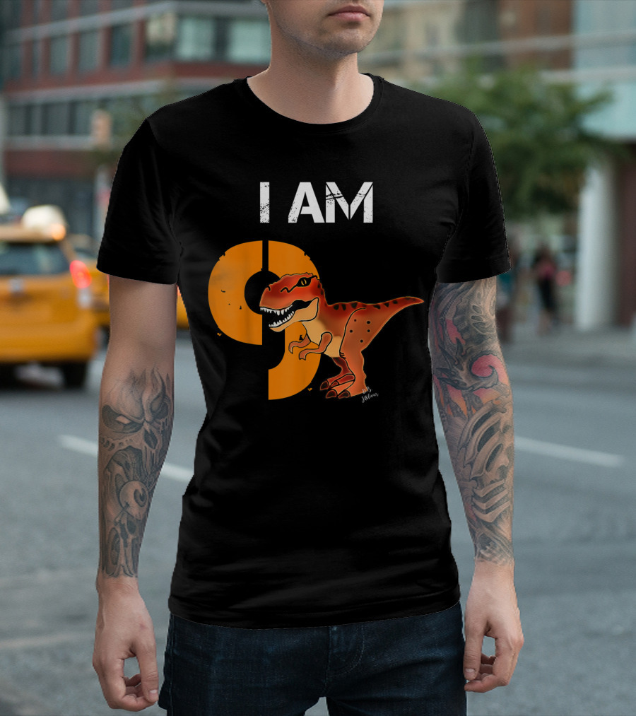 I Am 9 Years Old Tyranno Saurus Rex T-Shirt