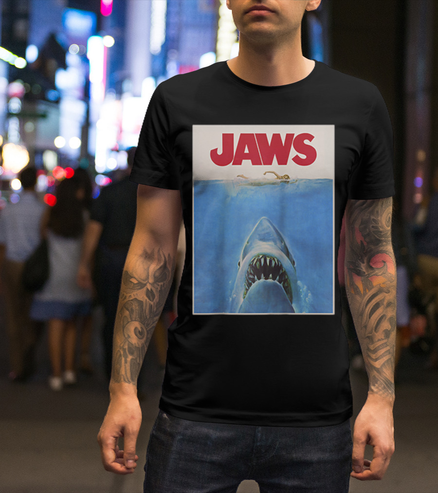 Jaws Movie Poster Classic Shark Image T-Shirt