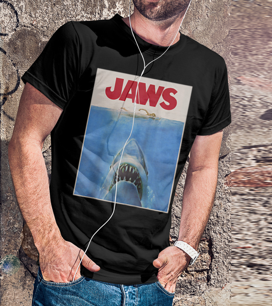 Jaws Movie Poster Classic Shark Image T-Shirt