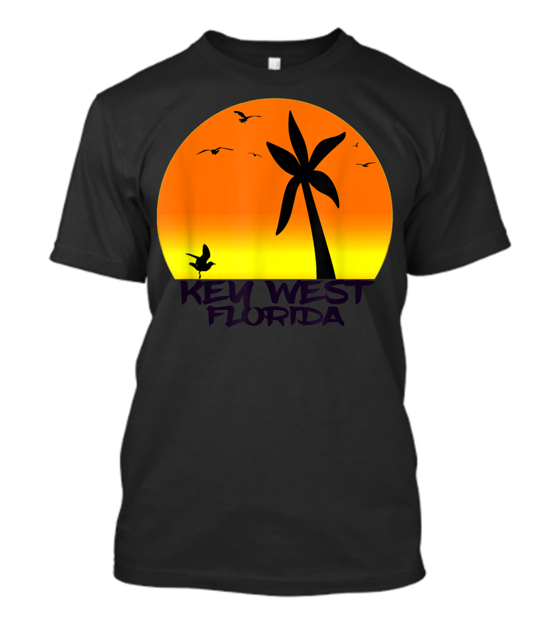 Key West Florida Sunset Palm Beach Vintage Surf T-Shirt