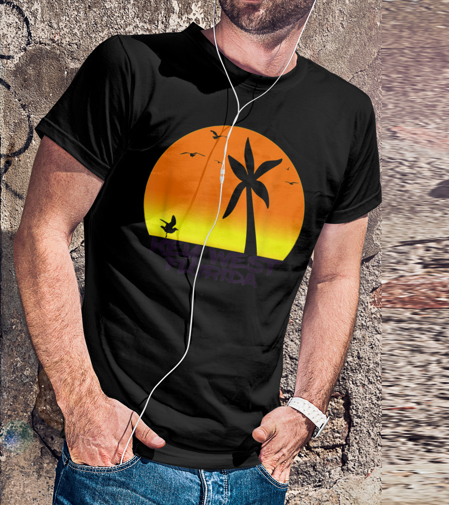 Key West Florida Sunset Palm Beach Vintage Surf T-Shirt