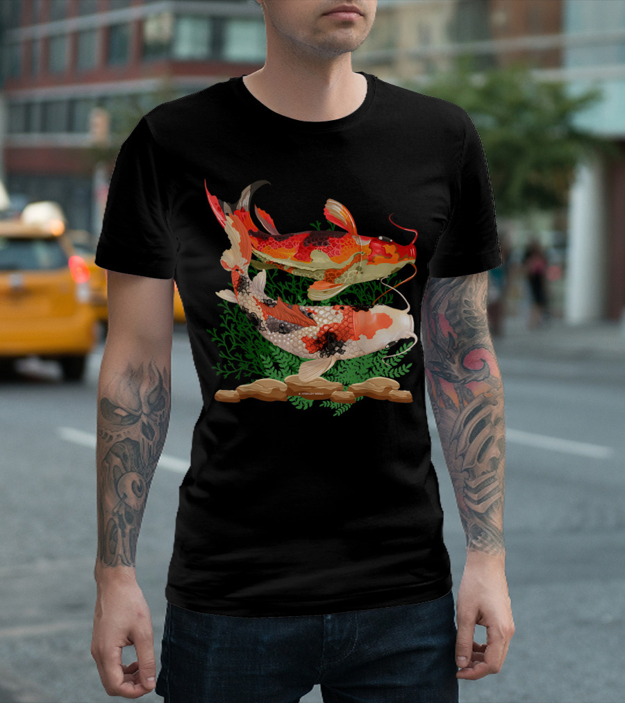 Koi Fish Yin Yang Harmony Aquatic Balance T-Shirt