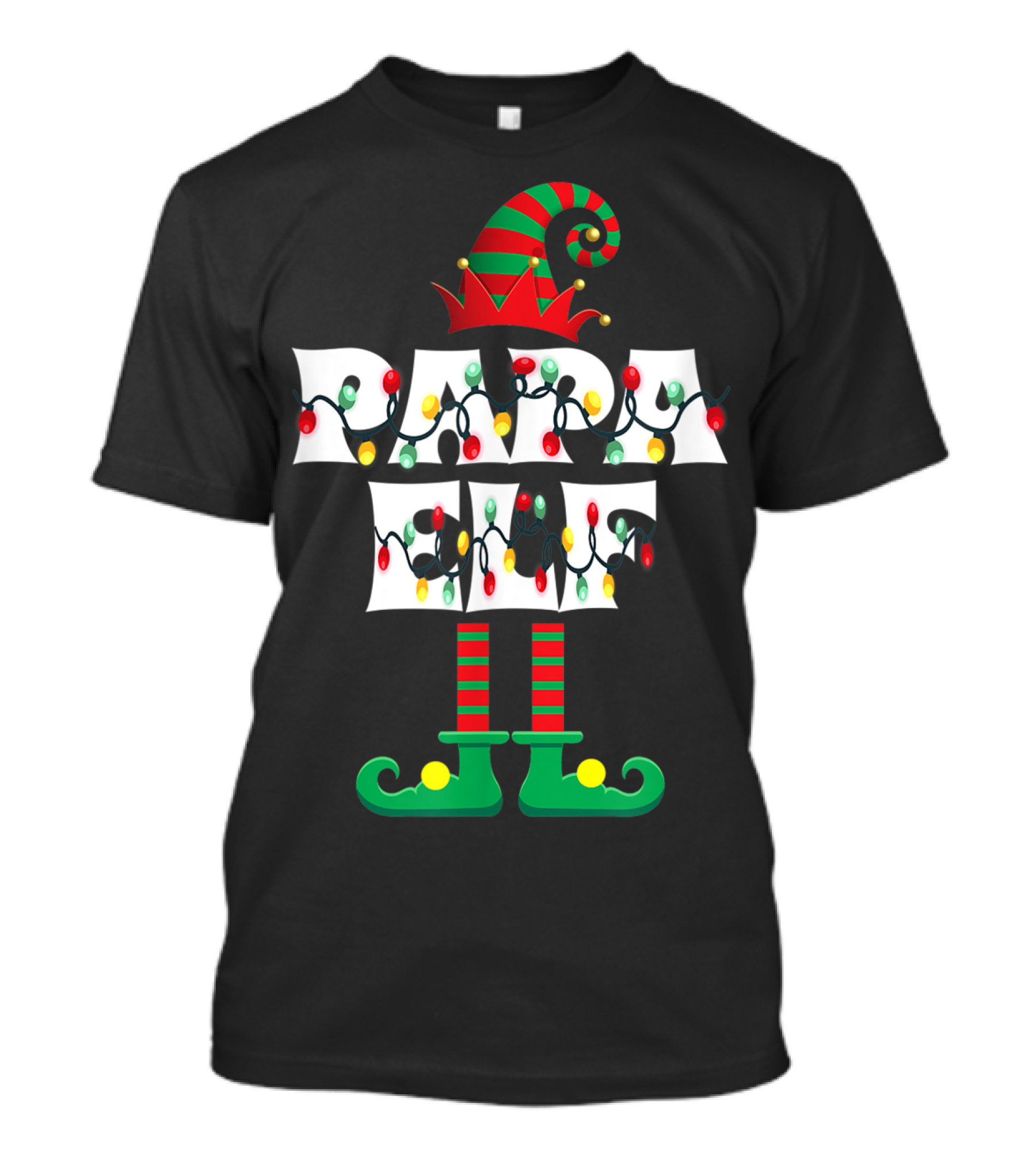 Papa Elf Christmas Lights Holiday Festive Costume T-Shirt