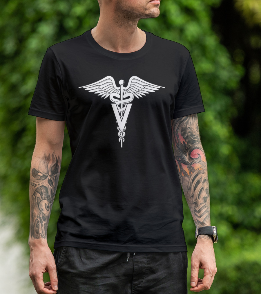 Veterinarian Caduceus Symbol V T-Shirt