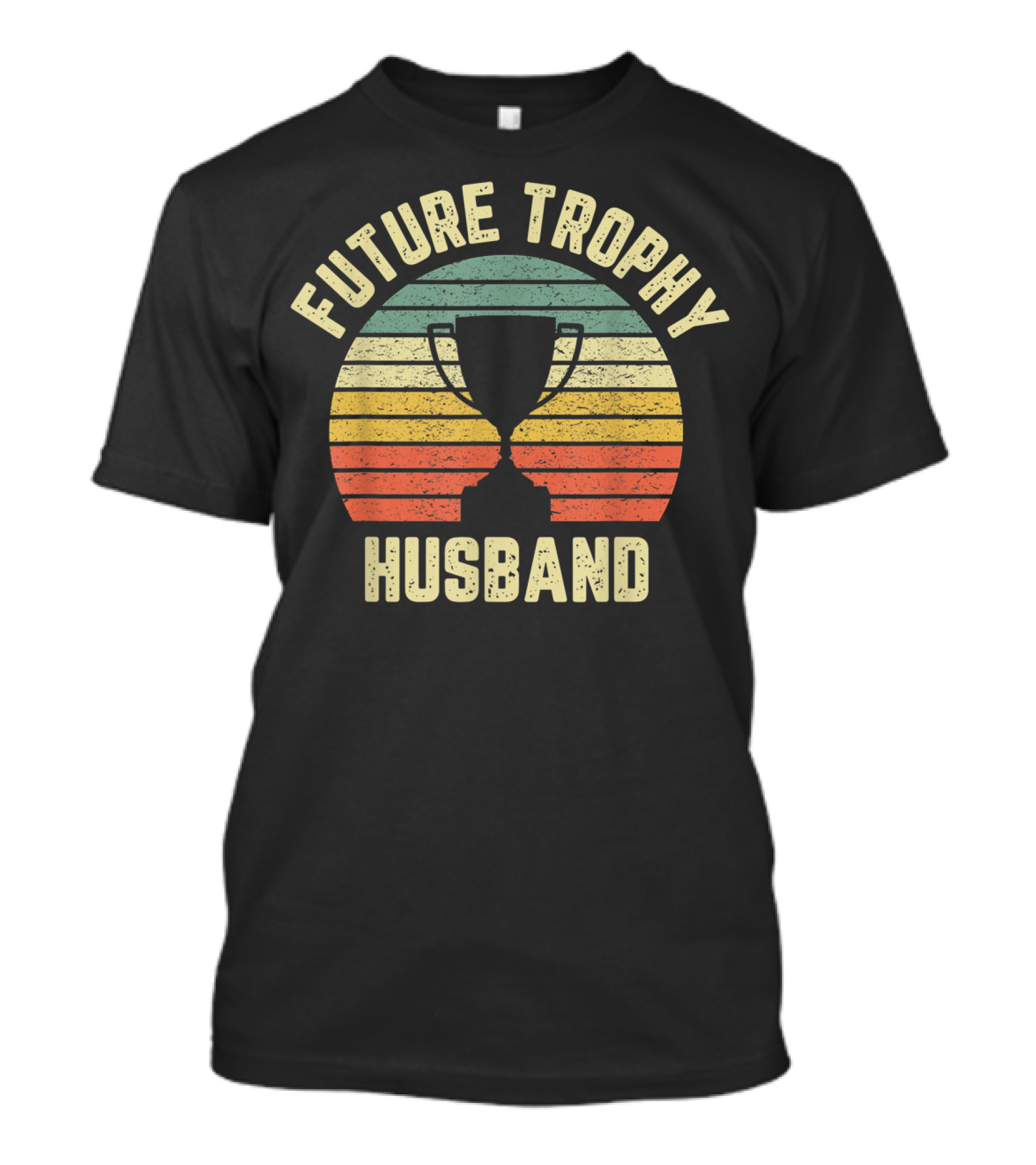 Future Trophy Husband Fiance Groom To Be Retro Trophy Stripes T-Shirt