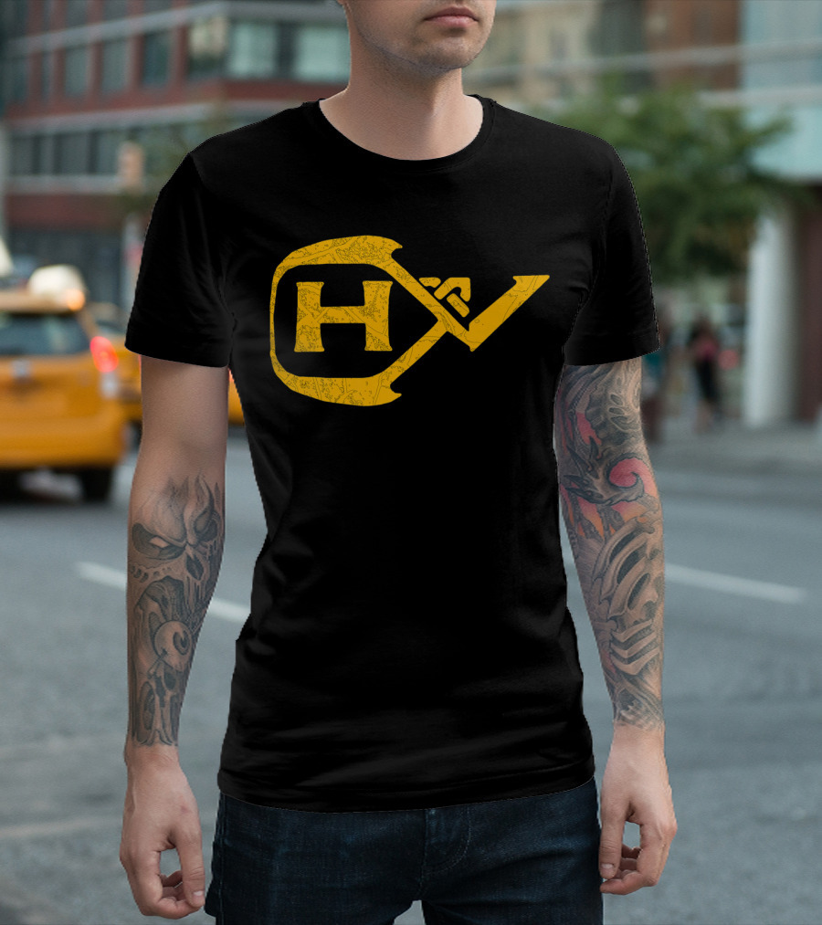 Hiking With A Viking H V By Chach Industry Yellow Map Motif T-Shirt
