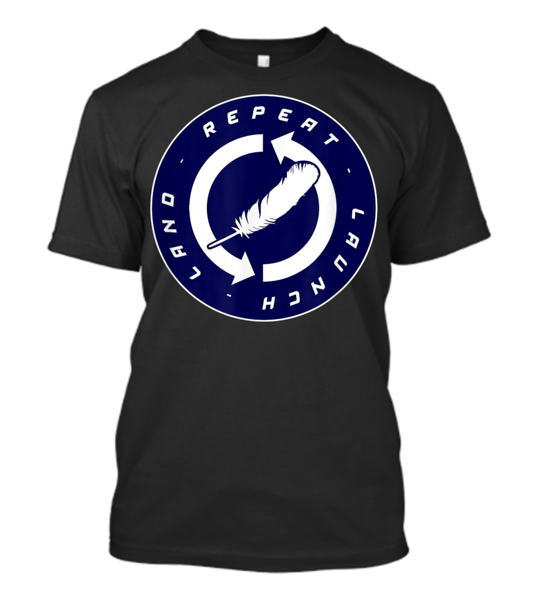 Repeat Launch Land Blue Origin Rocket Feather T-Shirt