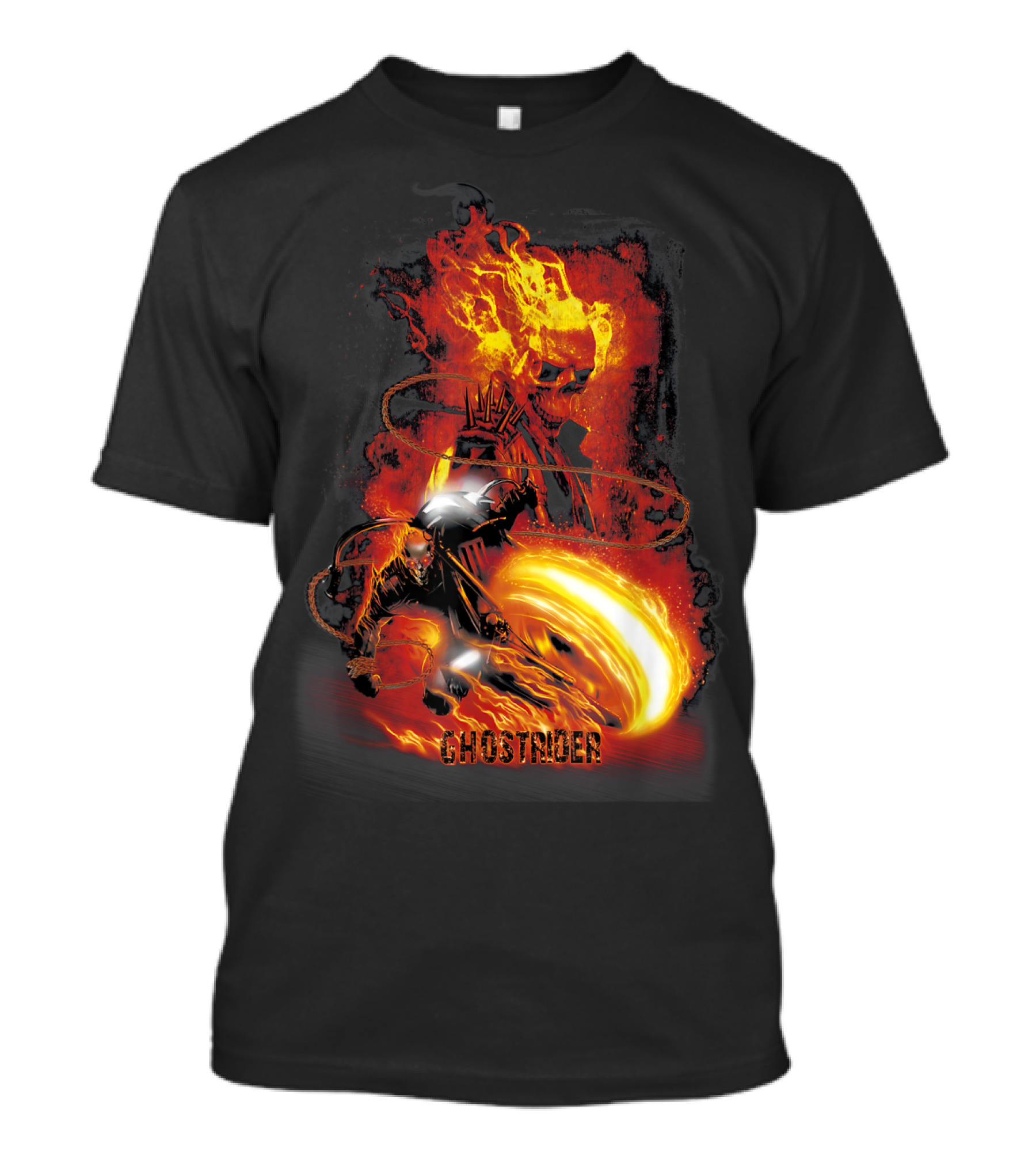 Marvel Ghost Rider Fire Fury Fiery Skeleton Rider Action T-Shirt