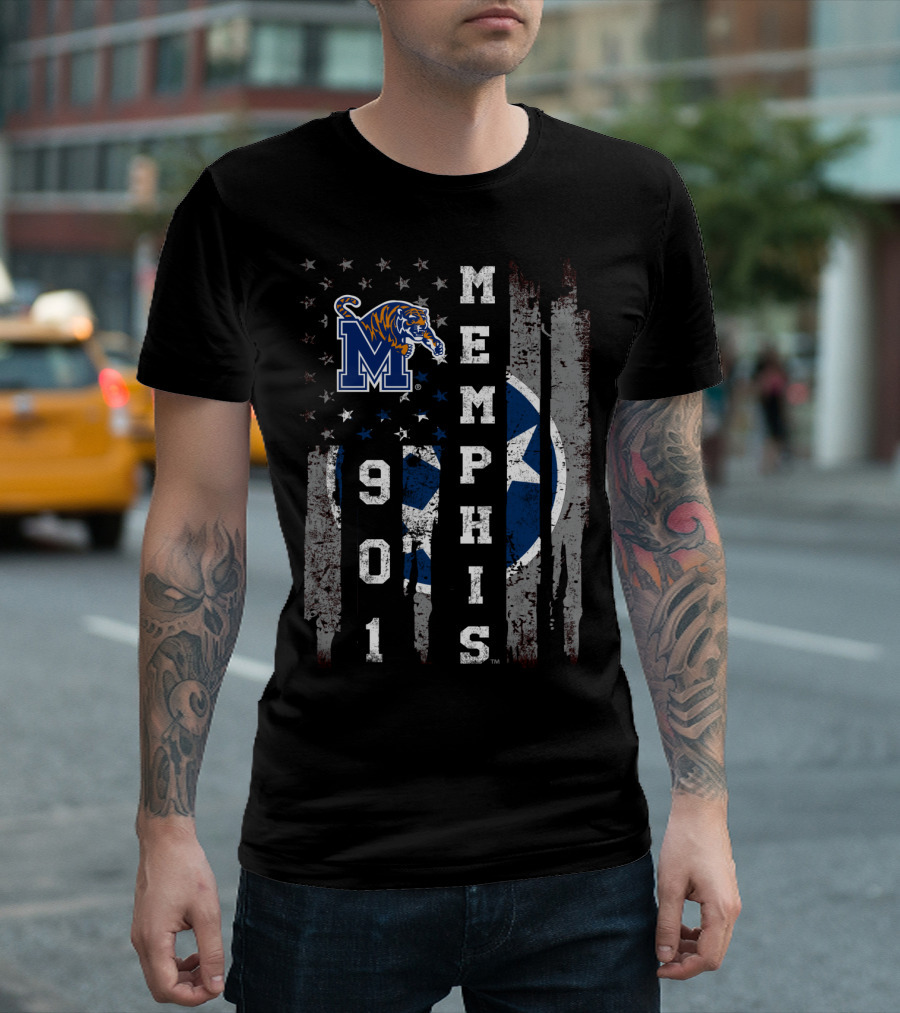 Memphis Tigers 901 Stars And Tennessee Flag T-Shirt