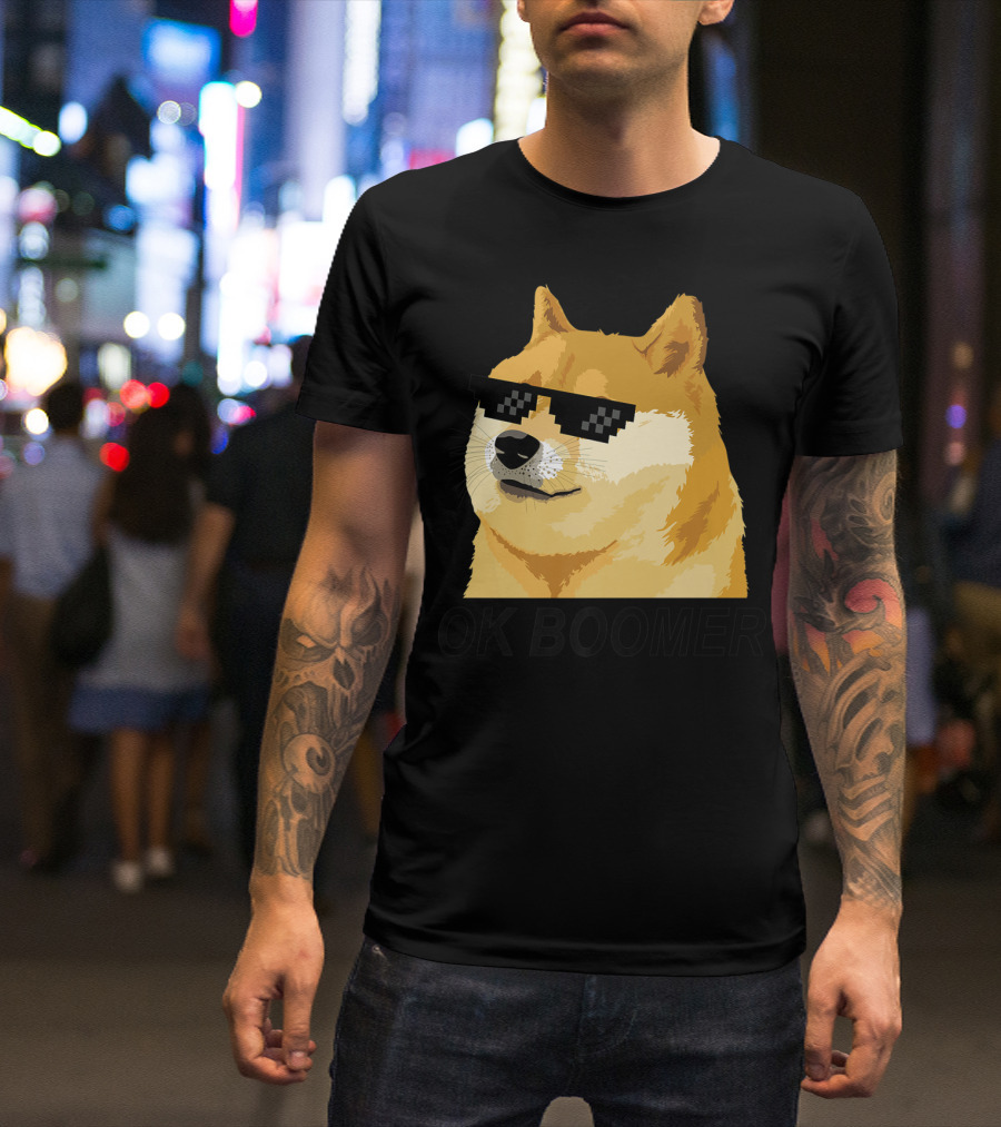 OK Boomer Shiba Inu Doge Meme Sunglasses T-Shirt