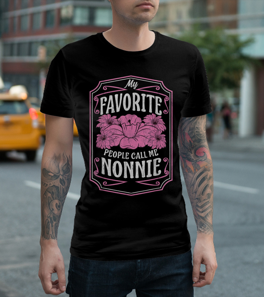 My Favorite People Call Me Nonnie Floral Hibiscus T-Shirt