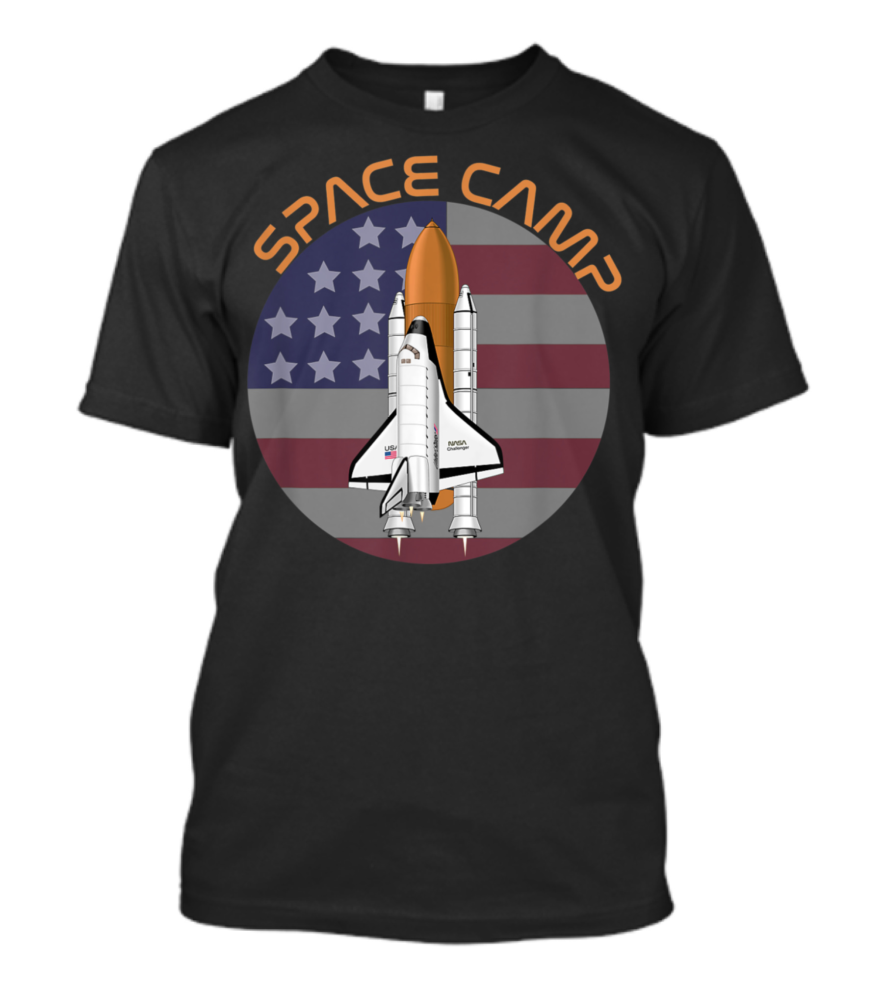 Space Camp NASA American Flag Challenger Shuttle T-Shirt
