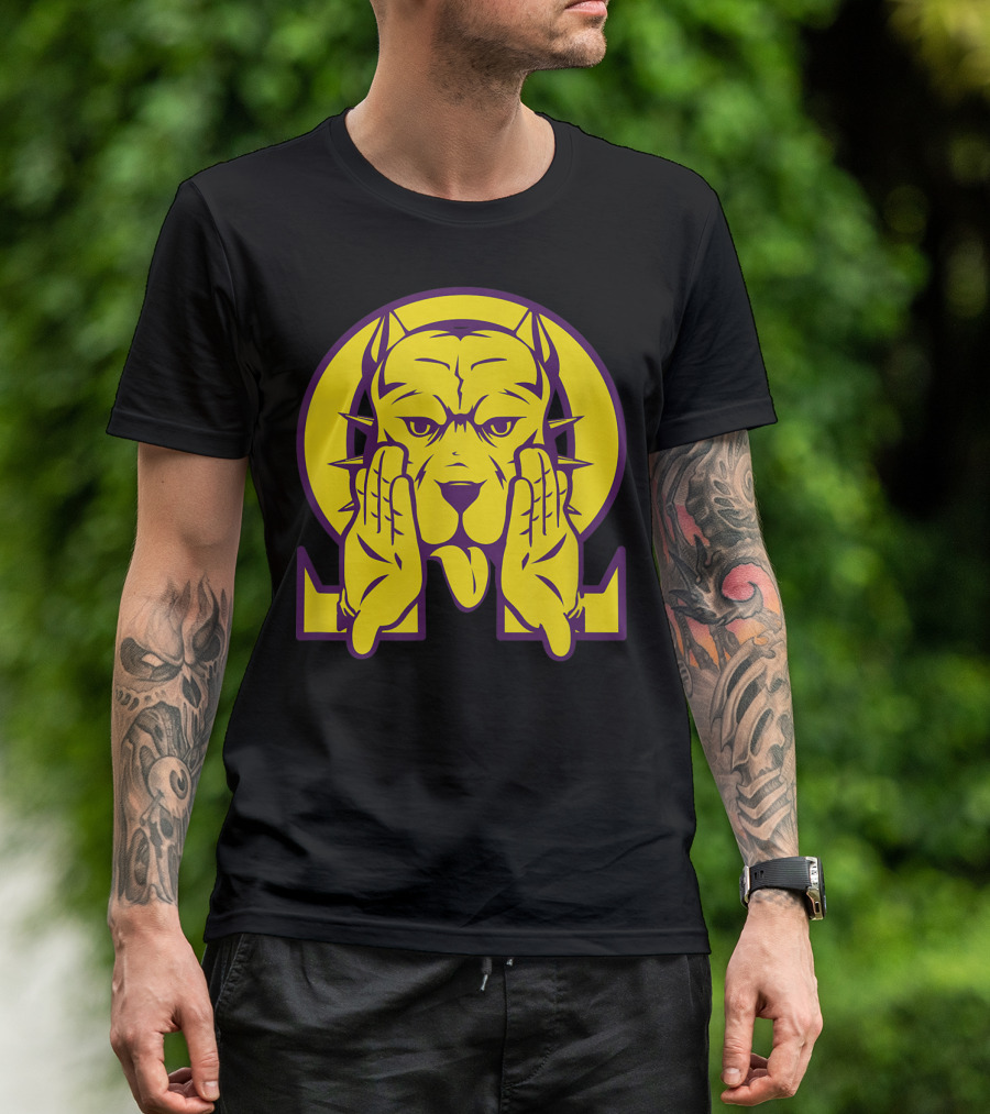 Omega Psi Phi Bulldog Purple Gold Atomic Dog Que T-Shirt