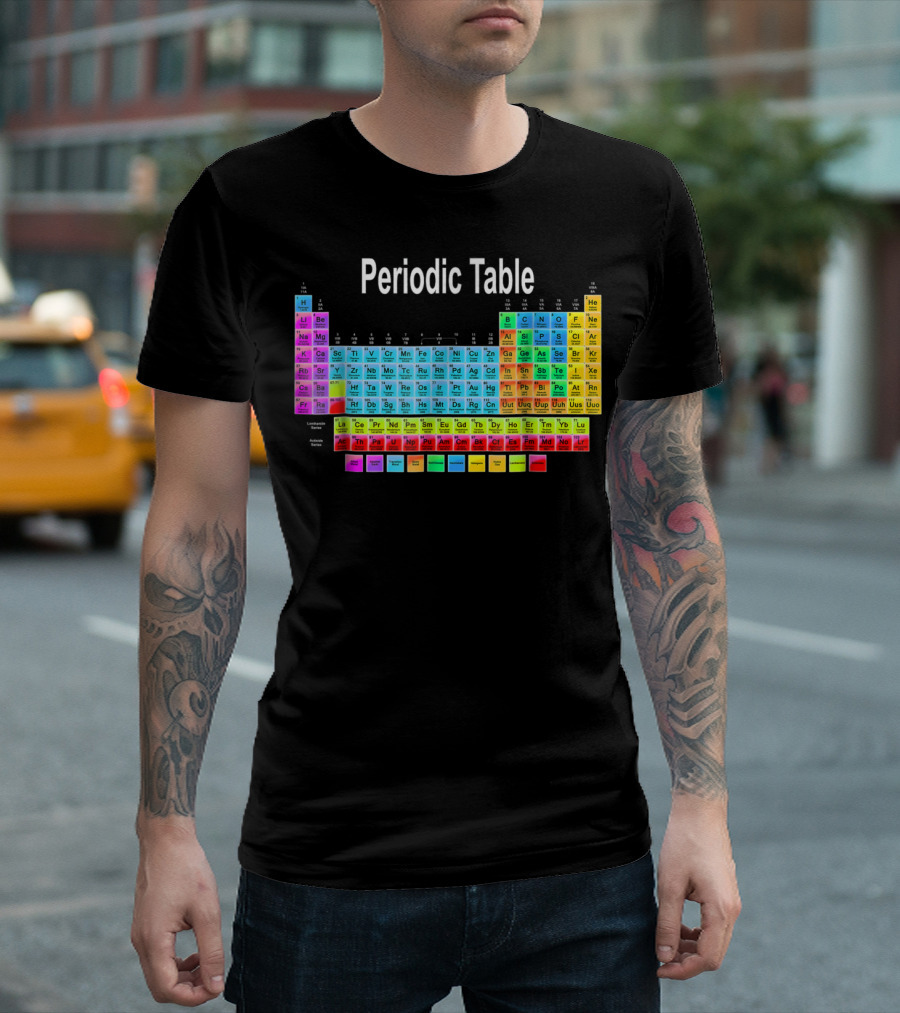 Periodic Table Science Chemistry Nerdy Fun Colorful Elements T-Shirt