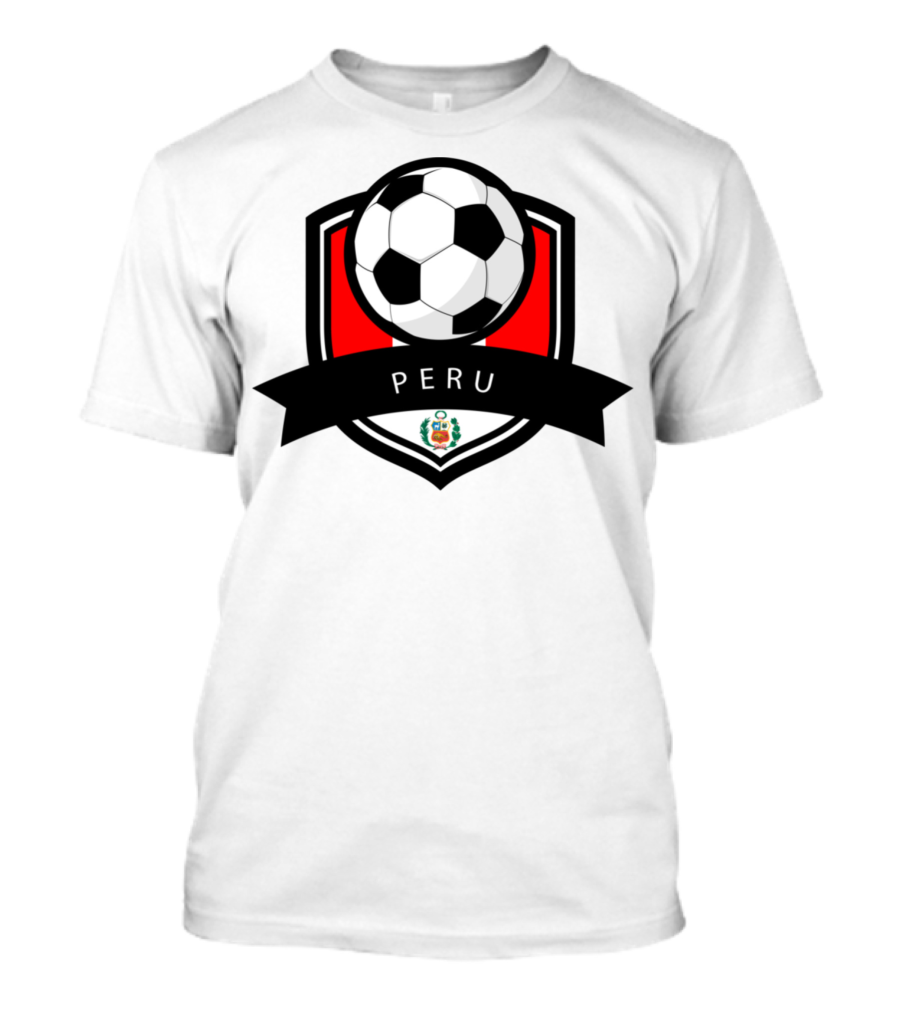 Peru Soccer Ball Peruvian Flag Football Emblem T-Shirt