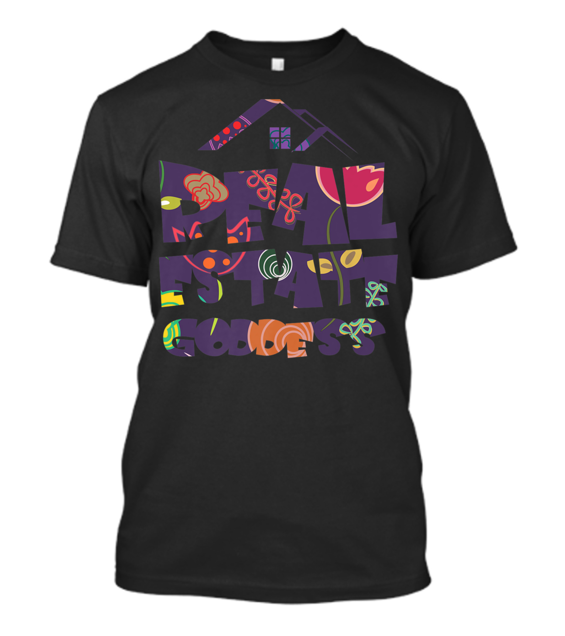 Real Estate Goddess Realtor House Floral T-Shirt
