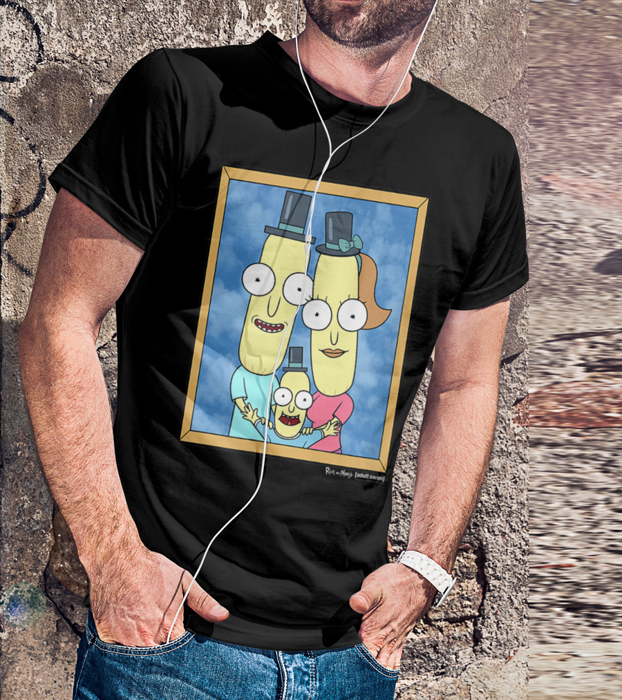 Rick And Morty Lil' Poopy Family Portrait Adult Swim T-Shirt