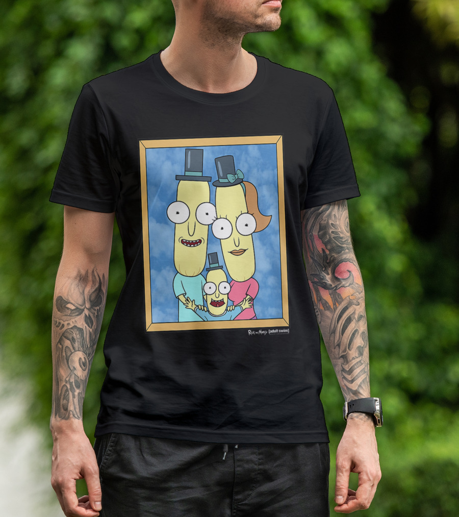 Rick And Morty Lil' Poopy Family Portrait Adult Swim T-Shirt