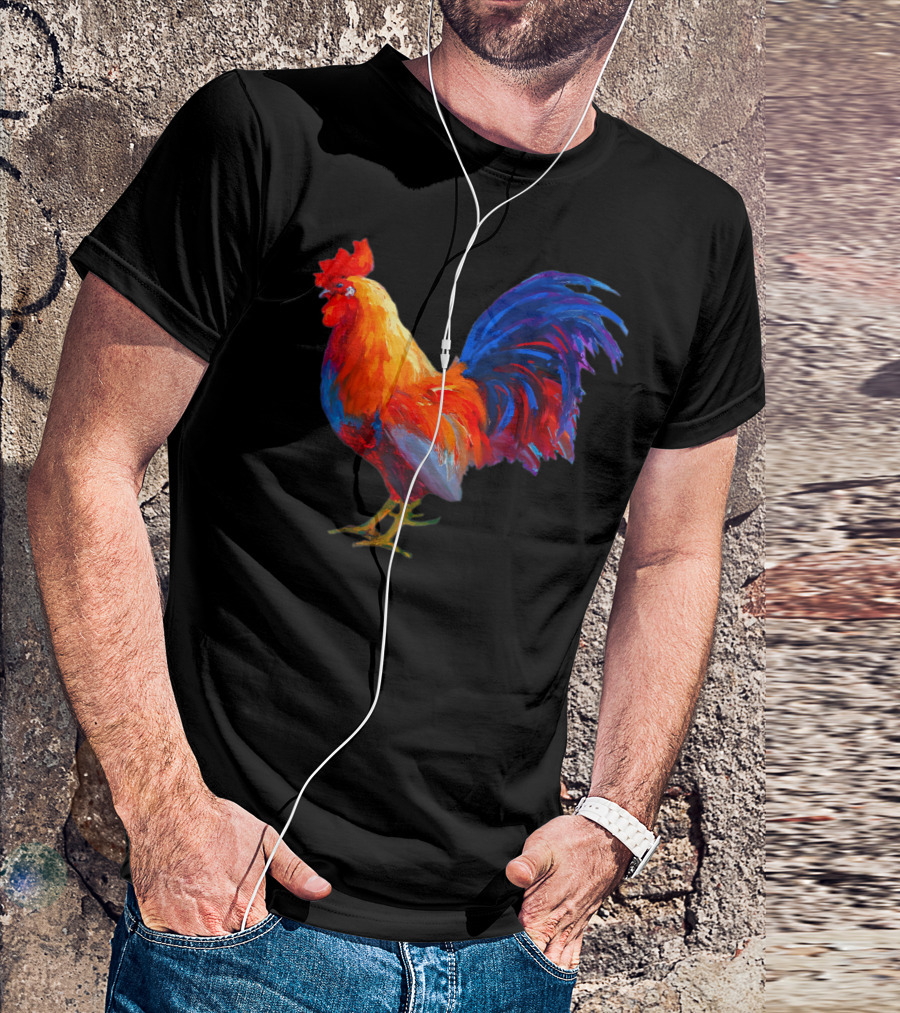 Rooster Country Decor Chicken Gallo Colorful Farmhouse T-Shirt