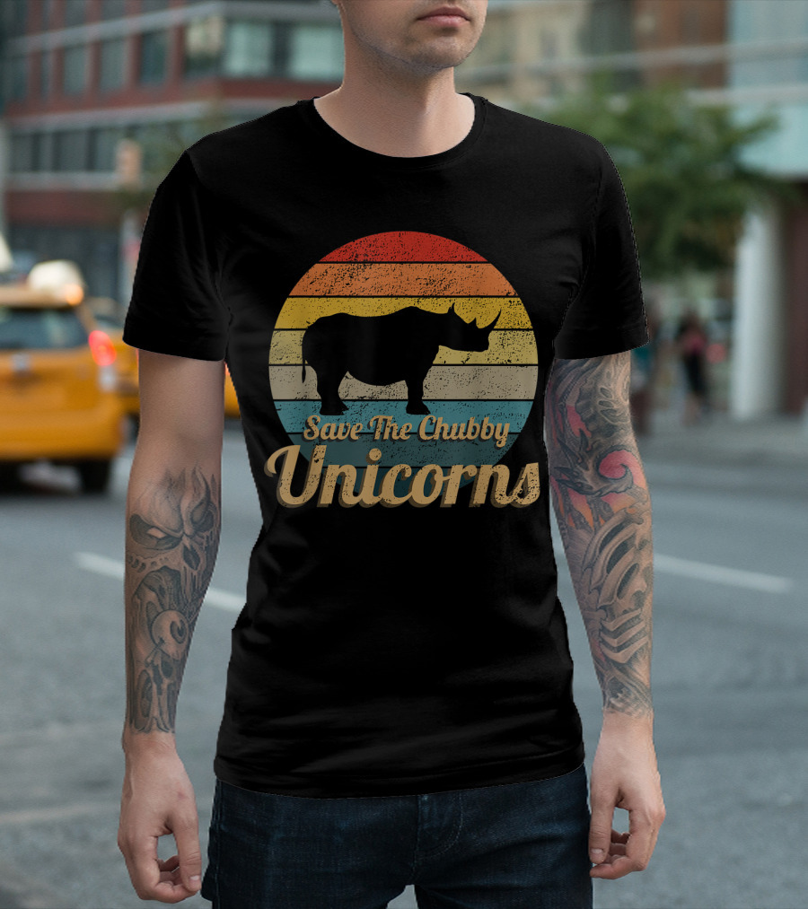 Save The Chubby Unicorns Vintage Rhino T-Shirt