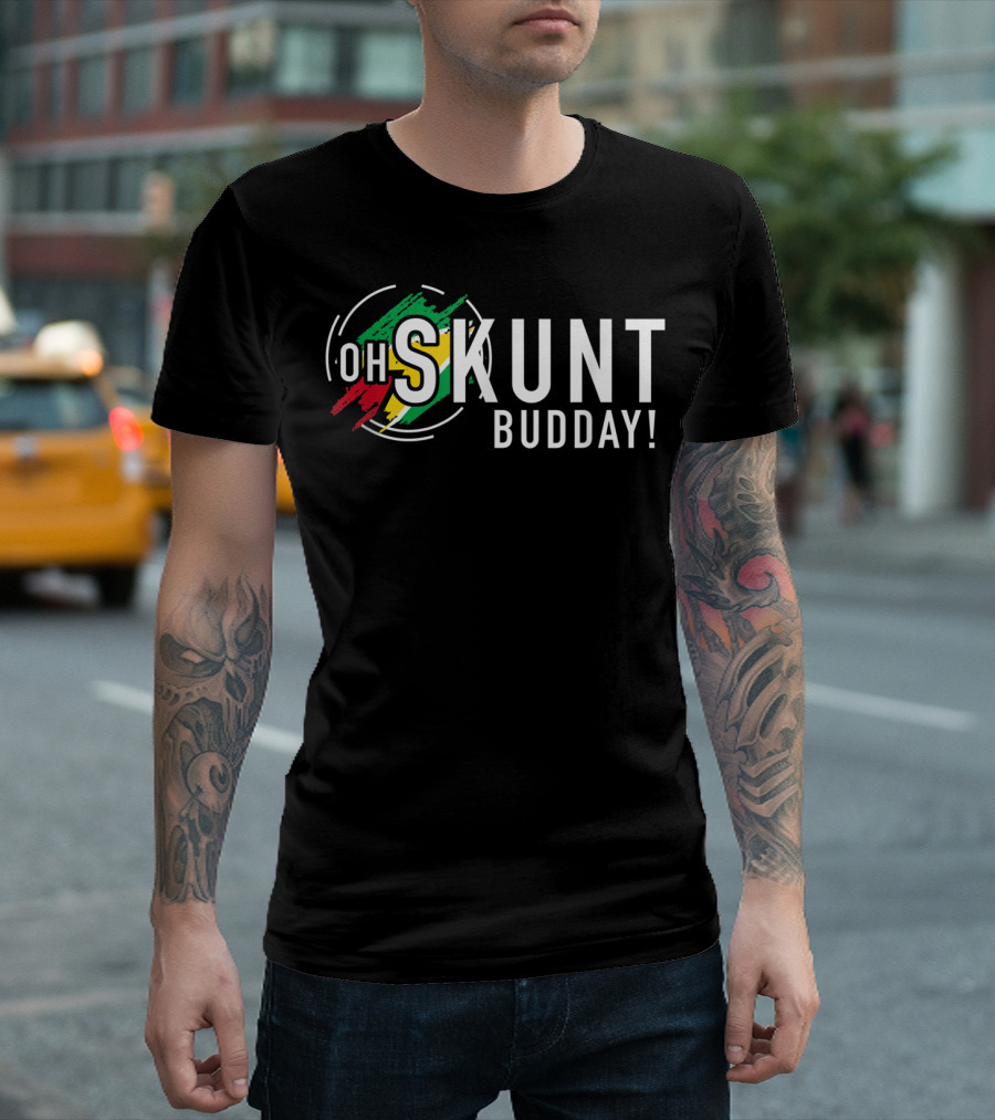 Oh Skunt Budday Guyana Flag Funny Patriotic T-Shirt