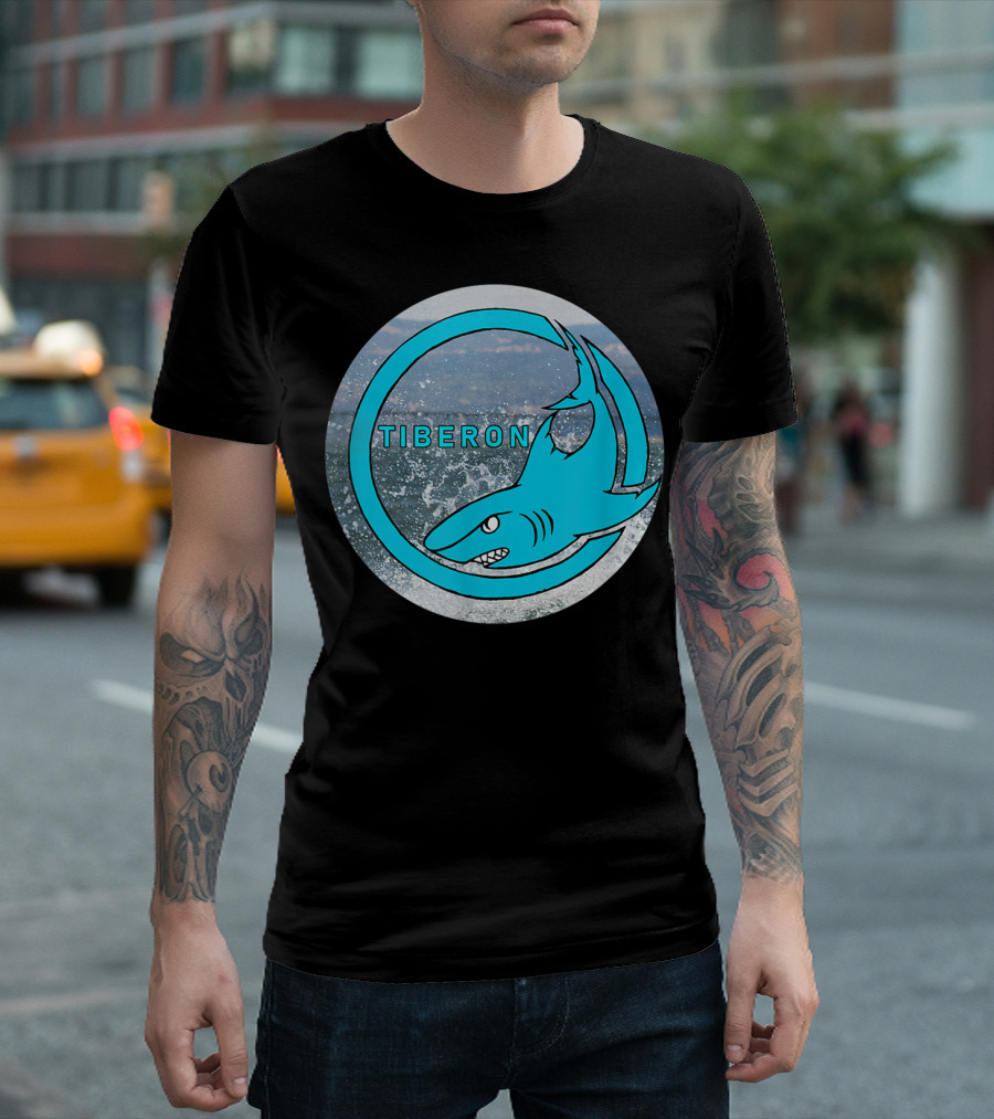 Tiberon Shark Circle at Tibs at the E Site T-Shirt