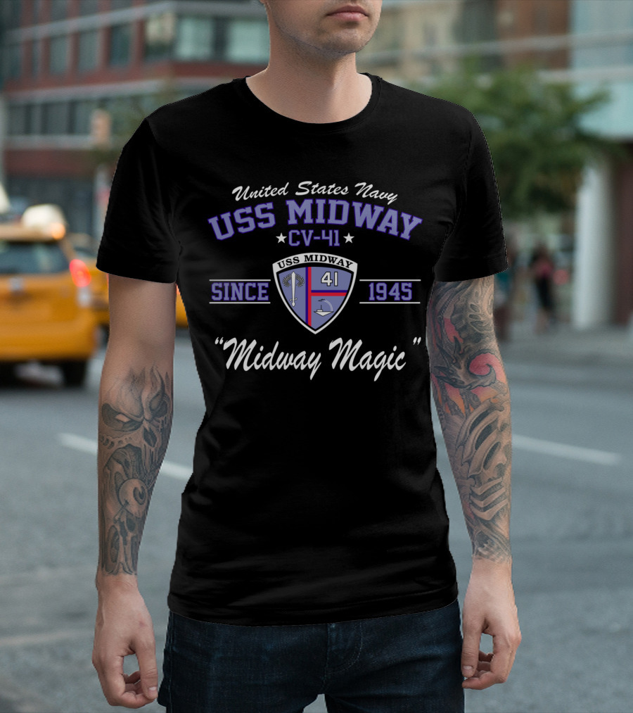 United States Navy USS Midway CV-41 Since 1945 Midway Magic T-Shirt