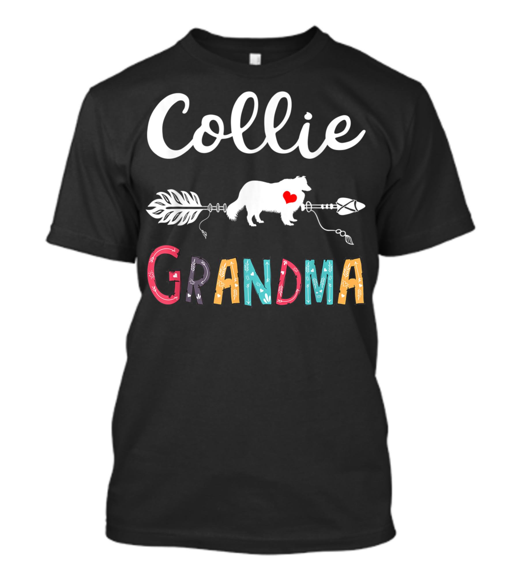 Collie Grandma Vintage Rough Collie Lassie Mom Mamaw T-Shirt