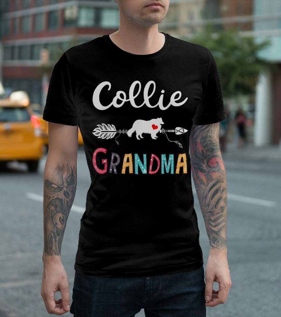 Collie Grandma Vintage Rough Collie Lassie Mom Mamaw T-Shirt