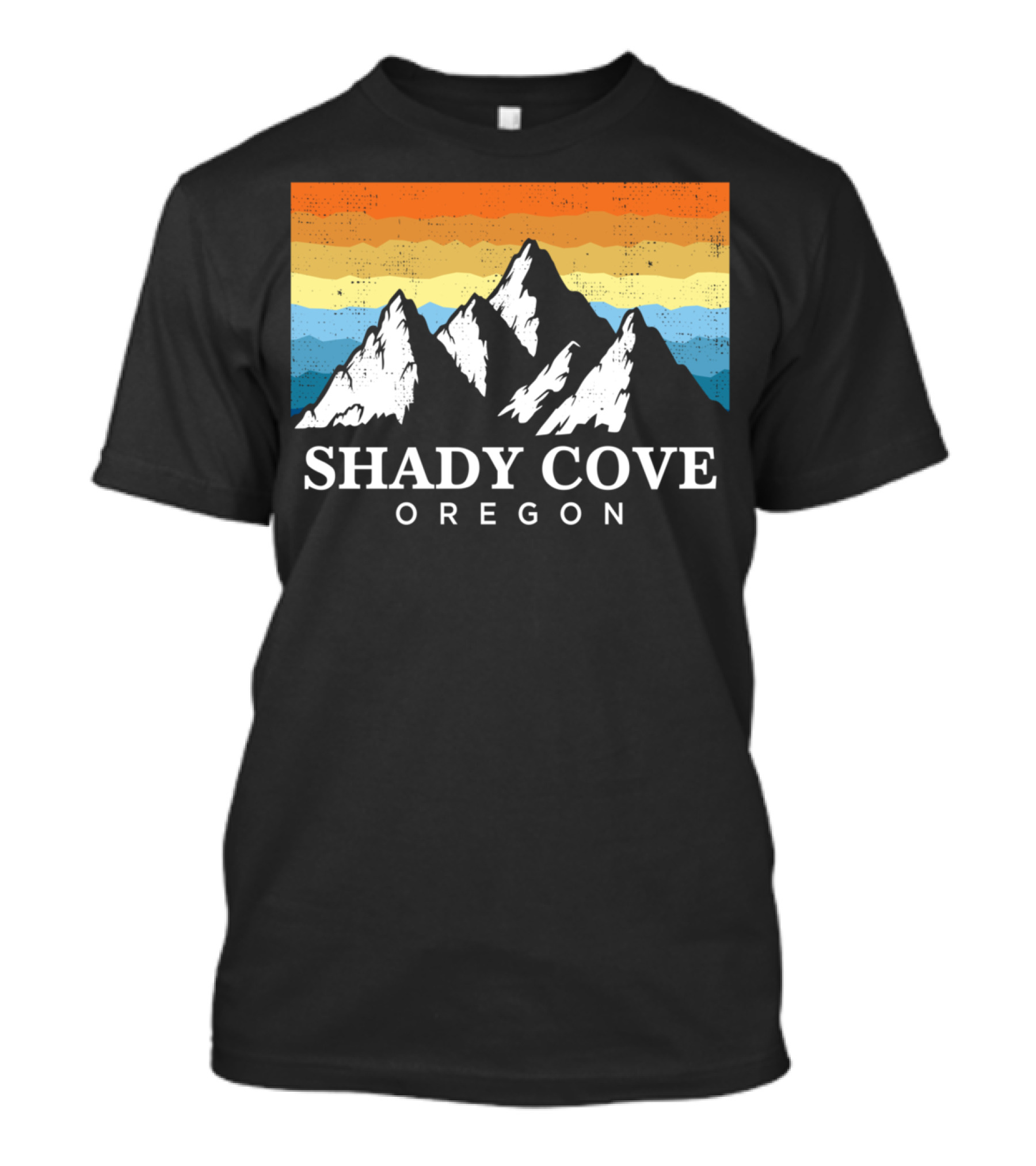 Shady Cove Oregon Vintage Mountain Hiking Retro Sunset T-Shirt