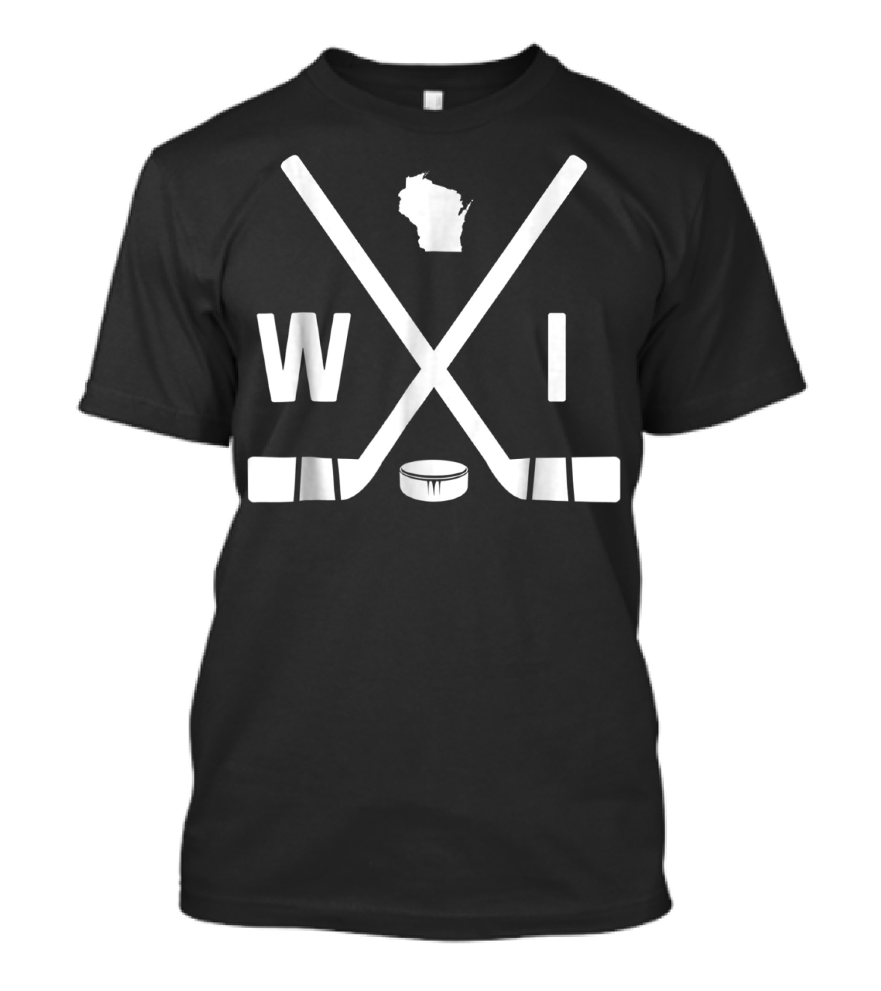 Vintage Wisconsin Hockey Sticks And Puck WI State T-Shirt