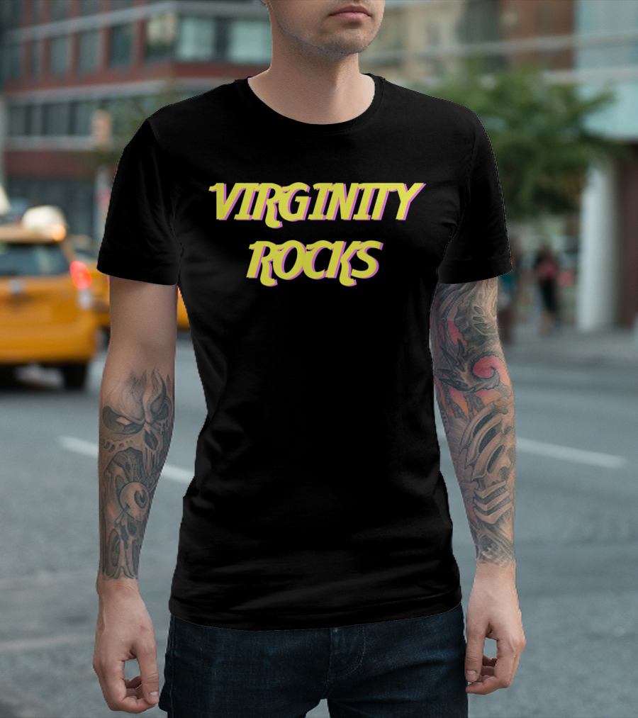 Virginity Rocks Yellow T-Shirt