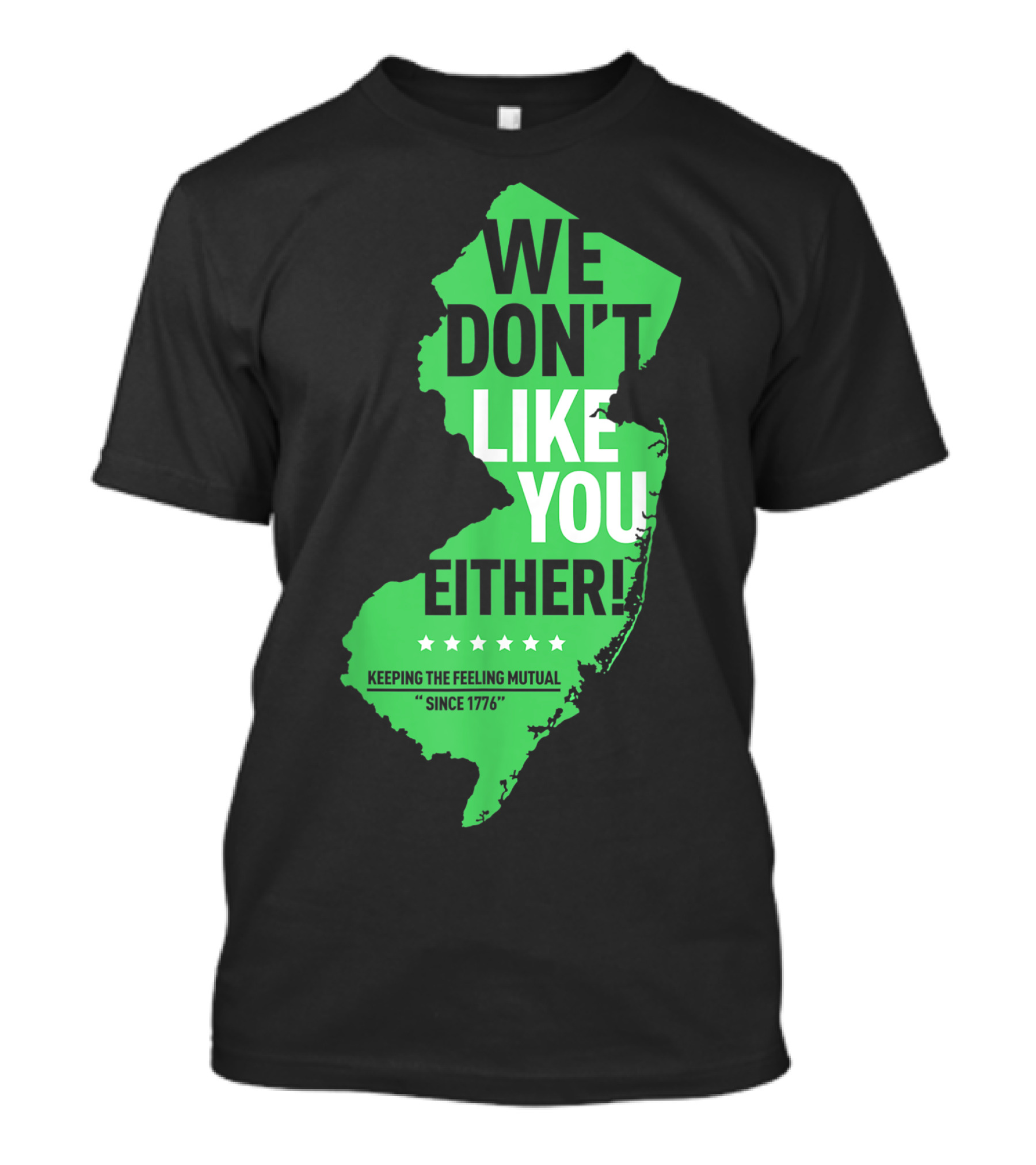 We Don't Like You Either New Jersey Keeping The Feeling Mutual Since 1776 T-Shirt