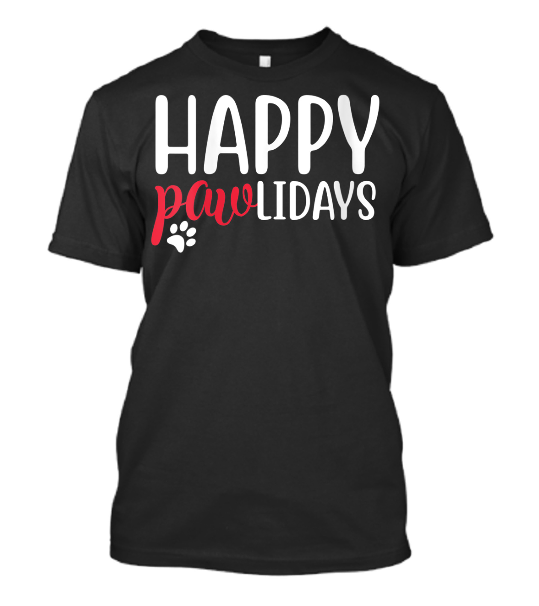 Happy Pawlidays Pet Holidays Christmas Cat T-Shirt