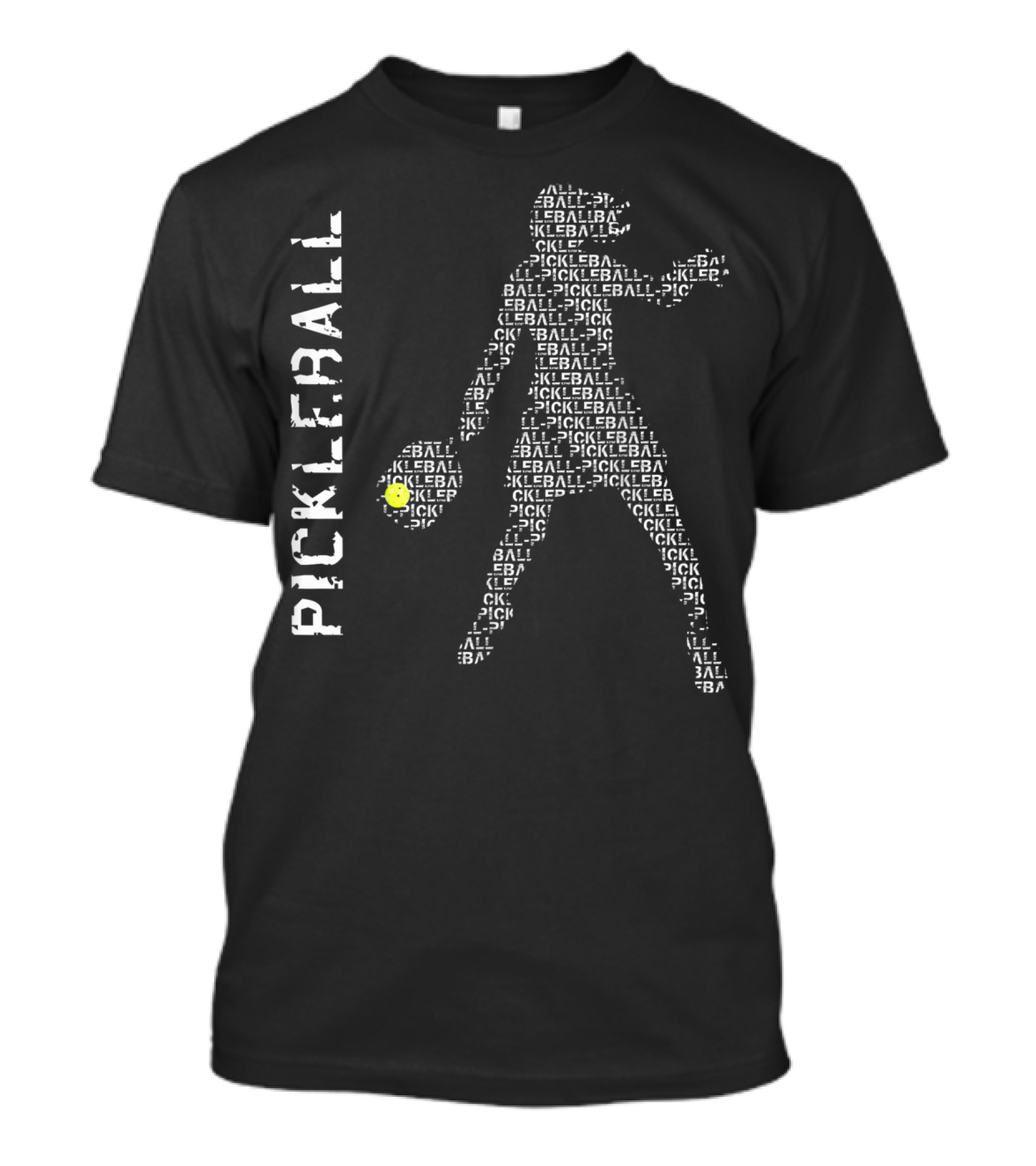Pickleball Typography Silhouette Player T-Shirt
