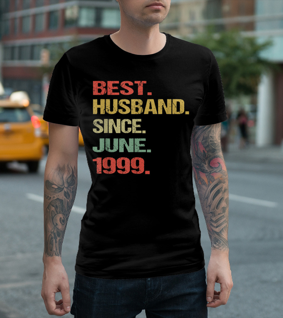 Best Husband Since June 1999 20th Wedding Anniversary T-Shirt