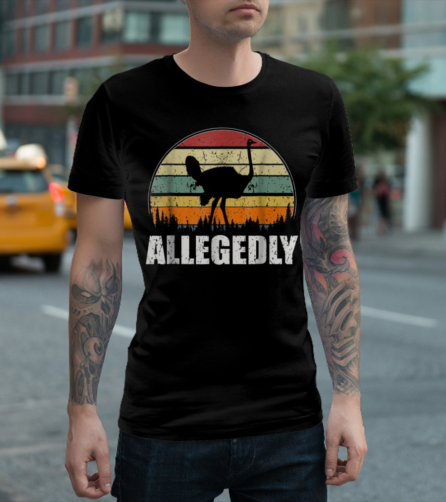 Allegedly Ostrich Retro Sunset T-Shirt