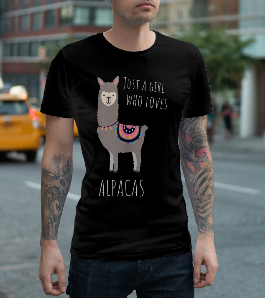 Just A Girl Who Loves Alpacas Cute Alpaca T-Shirt