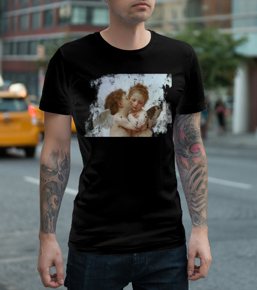 Angel Kissing Romantic Renaissance Aesthetic T-Shirt