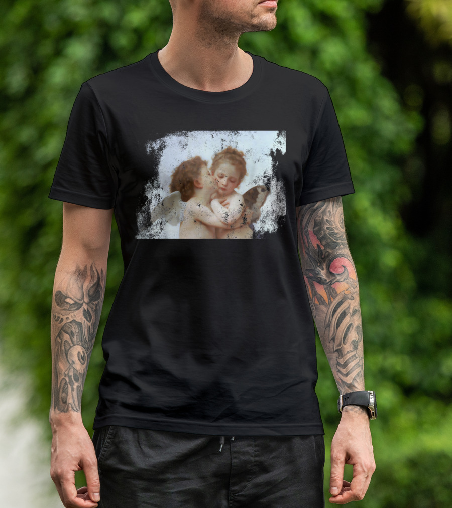 Angel Kissing Romantic Renaissance Aesthetic T-Shirt