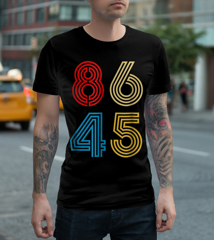 Anti Trump 8645 Retro Colorful Numbers T-Shirt
