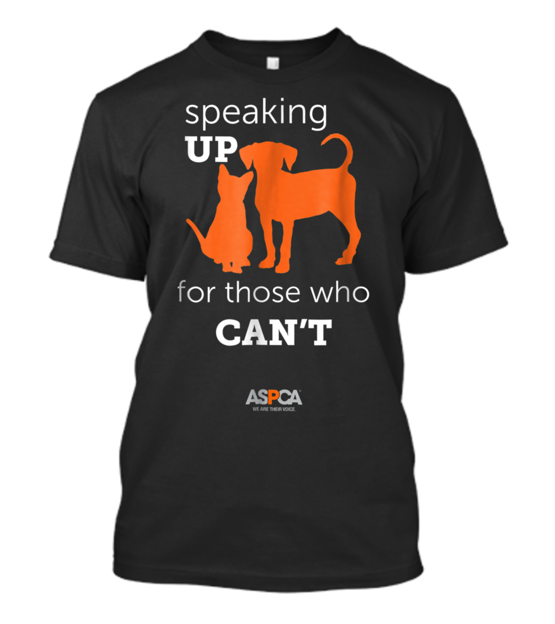 ASPCA Speaking Up For Those Who Can't Dark Animal Advocacy T-Shirt